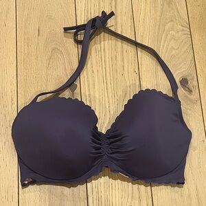 Victoria's Secret Purple Scalloped Halter Bikini Top